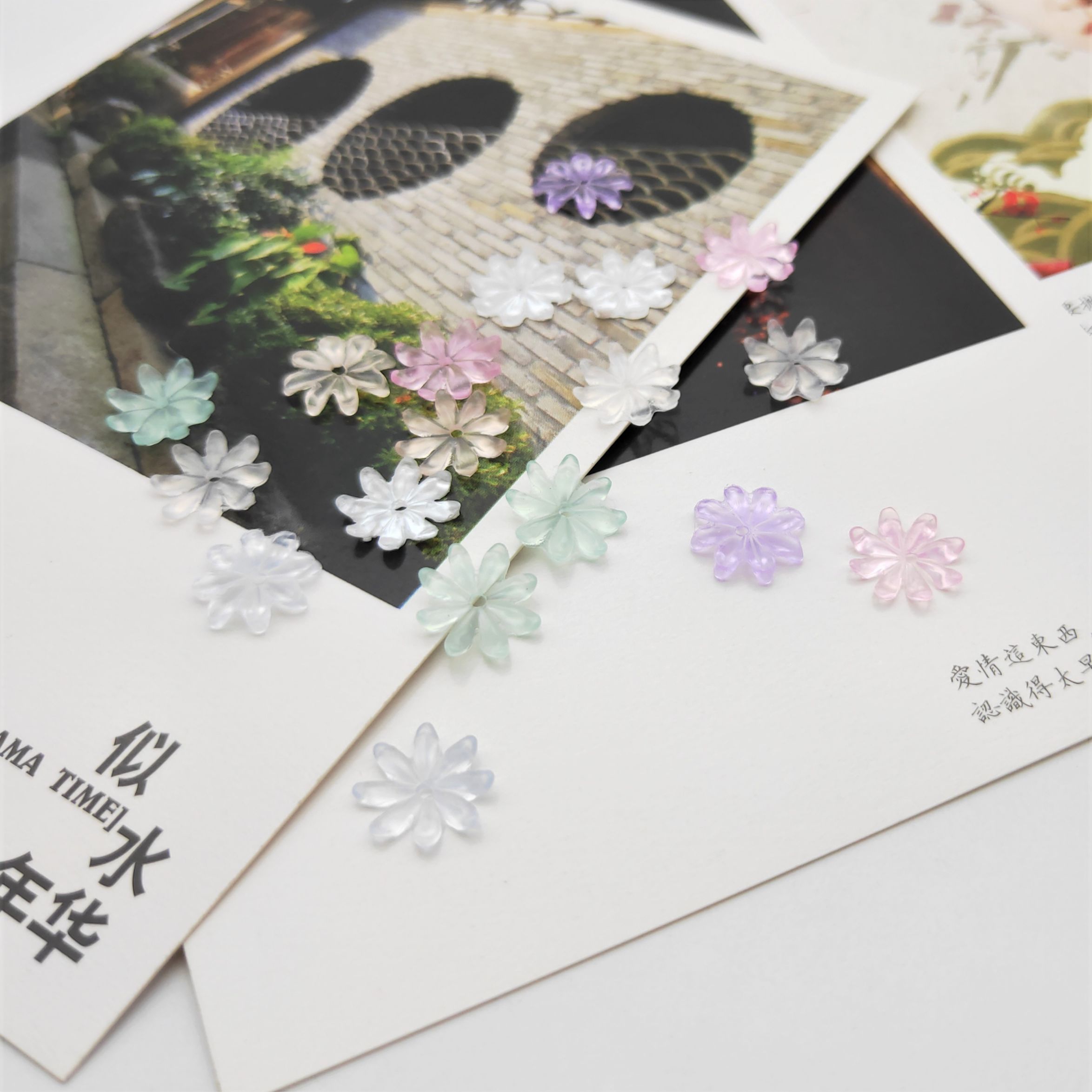 Resin imitation shell flower 11mm eight-petal Daisy flower creative handcrafted diy ancient-style Hanfu hairpin accessory