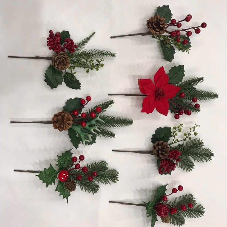 圣诞装饰 圣诞花 圣诞配件 礼盒装饰花 厂家直销细节图