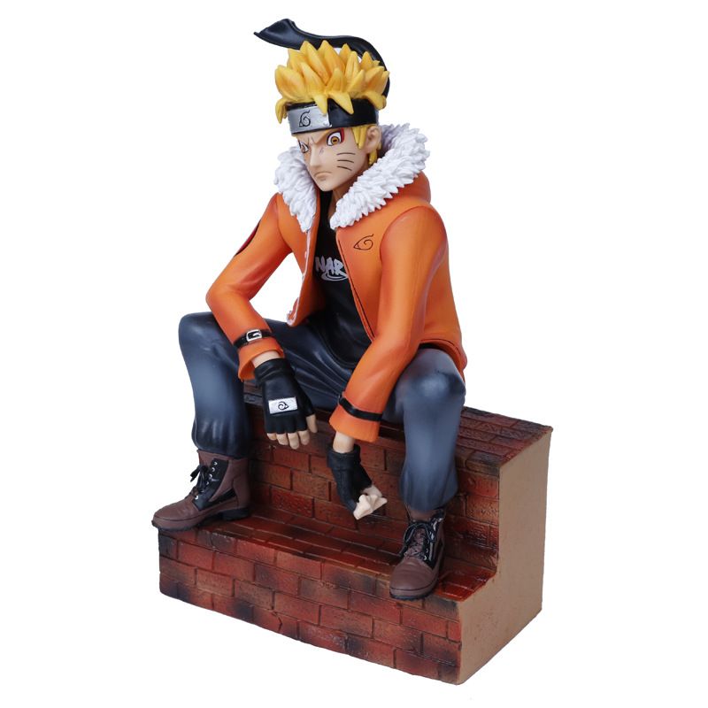 Naruto GK trendy brand Black Society Naruto Sitting Statue Model figurine Box set Specification image