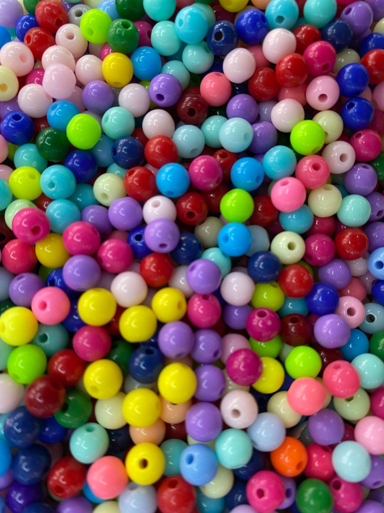6mm color diy round bead headwear, earrings and accessories