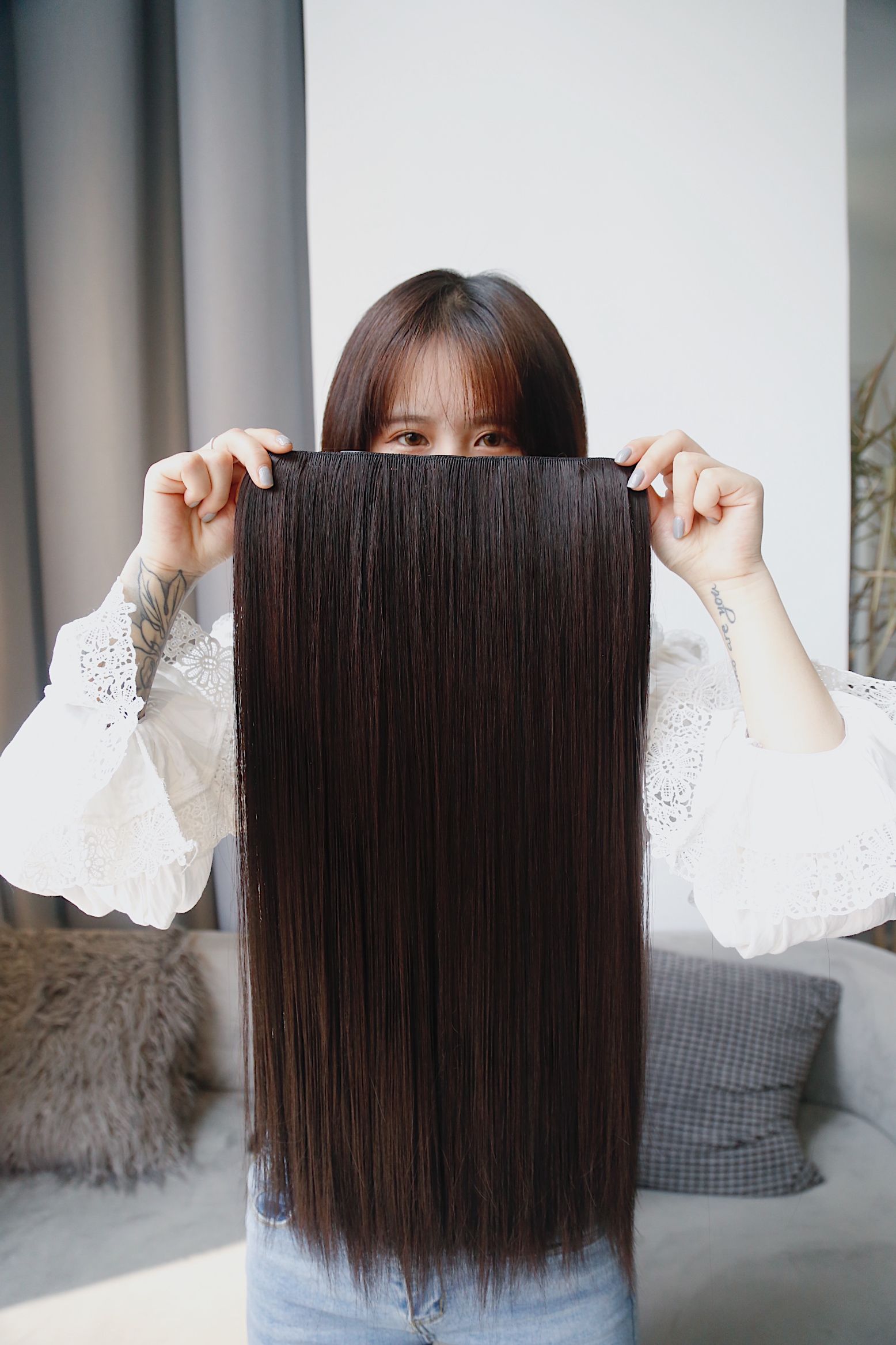 Matte high temperature silk 5-clip straight hair tablet [SHT2+33#] [150g 55cm] thumbnail