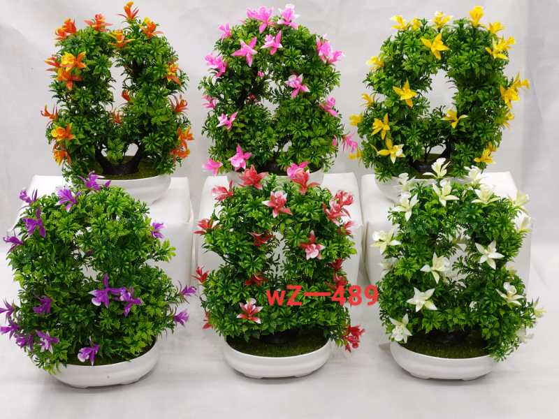 Five-pointed star office potted artificial flower bonsai
