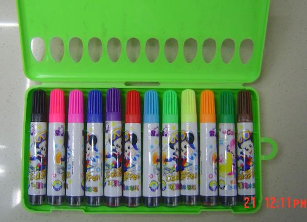 义乌好货 12色印章大笔头可洗水彩笔学生