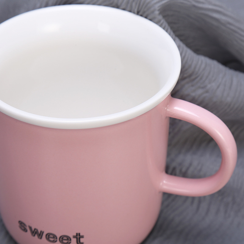 New solid-color simple letter ceramic water cups, office and home coffee cups, mugs wholesale customization LOGO undefined