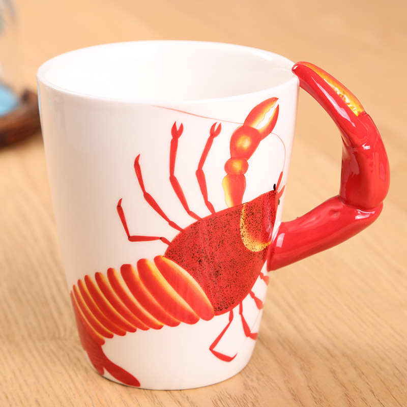 Customized wholesale of 3D stereoscopic painted mugs, cartoon Marine animal water cups, coffee cups and ceramic cups undefined