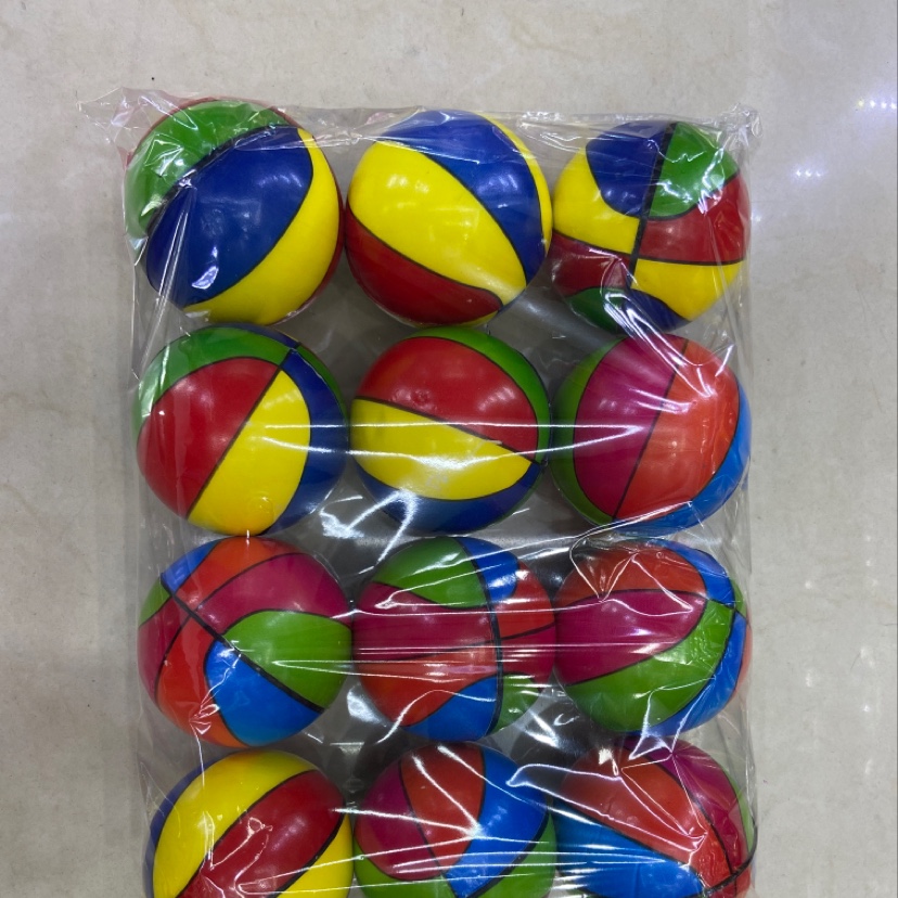 Factory direct sales of 7.6 cm colored basketball, pu balls, sponge balls and pressure balls details Picture