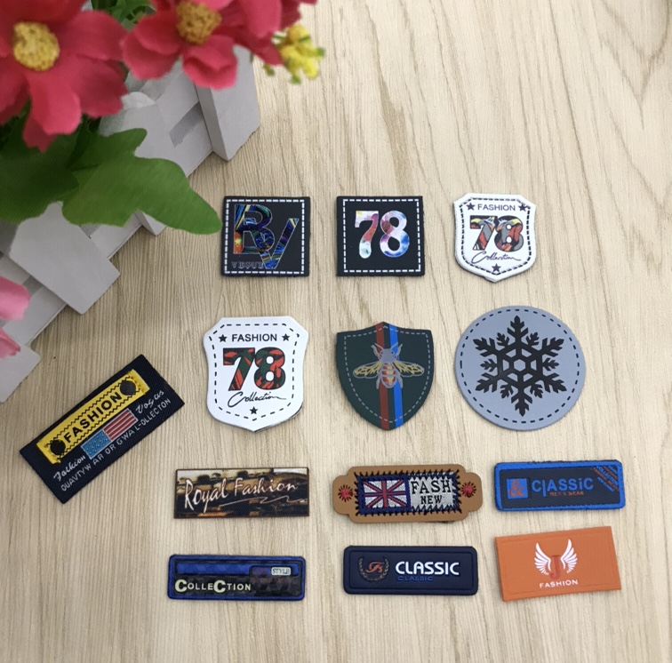 Customized auxiliary materials for trademark leather label printing, pu leather, genuine leather, denim leather labels, decorative leather labels, embossed signs Specification image