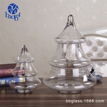 Clear glass vase Christmas tree shaped glass vase BB099AB