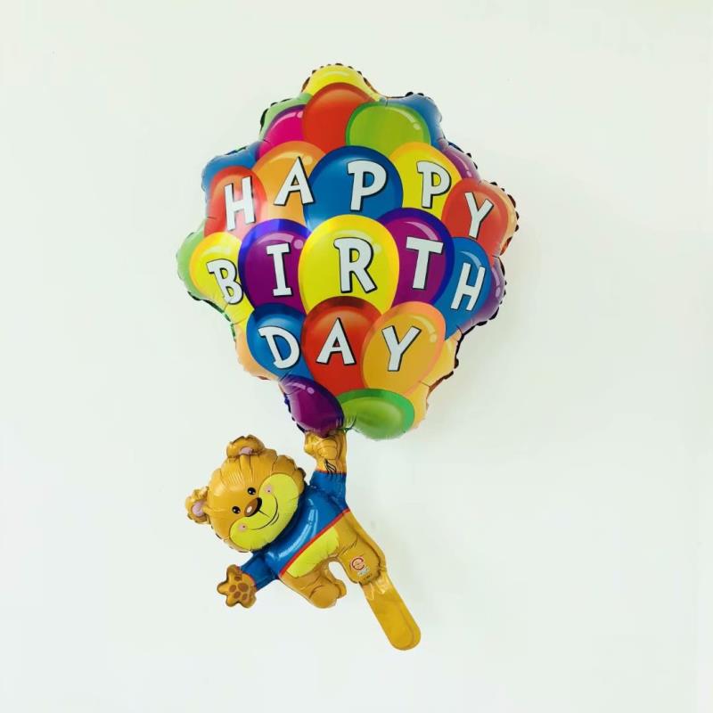 小熊降落伞铝膜球气球派对装饰用品厂家批发图