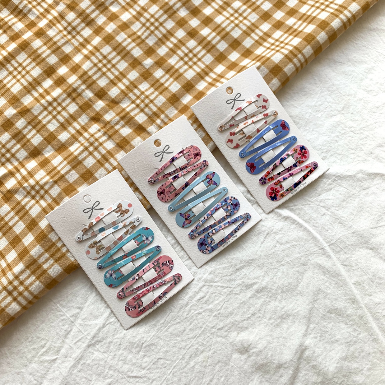 Korean printed Butterfly bb water drop clip Children's hair clip Internet red hair clip