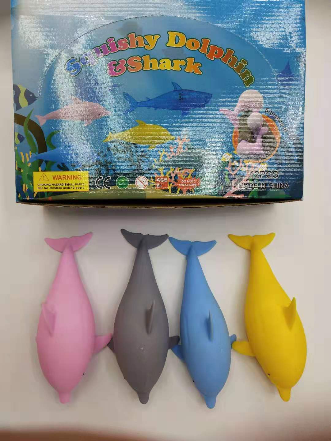 Dolphin Knead toy flour filled shark Mixed color Ocean series thumbnail
