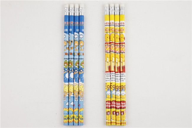 Yiwu Good goods Cartoon HB Pencils 10-piece waist cover film small leather tip gift manufacturer in stock, can be customized according to samples HJ0618 Specification image