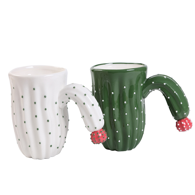 Nordic creative cactus ceramic mugs, couple gift cups, water cups, advertising cups, wholesale customization, LOGO Item Picture
