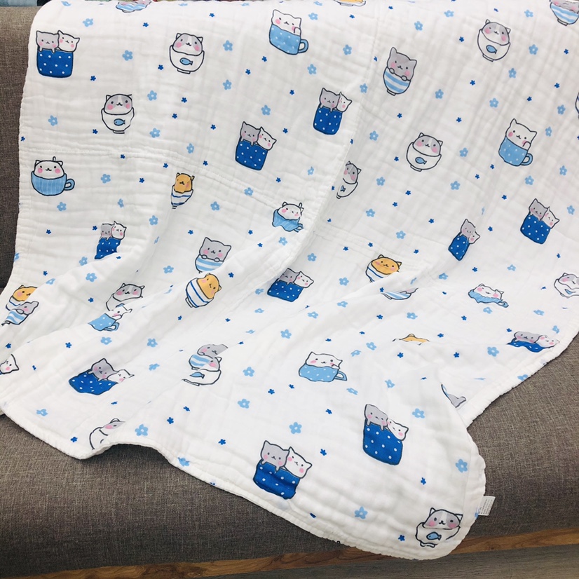 Six-layer gauze high-density printed square bath towel Specification image