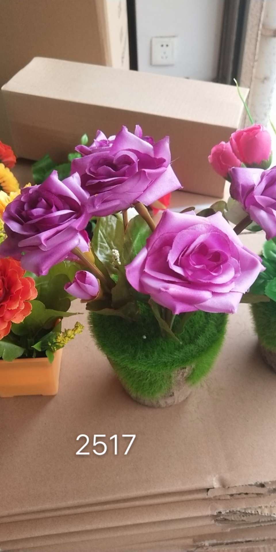 玫瑰花花蕾植毛盆景