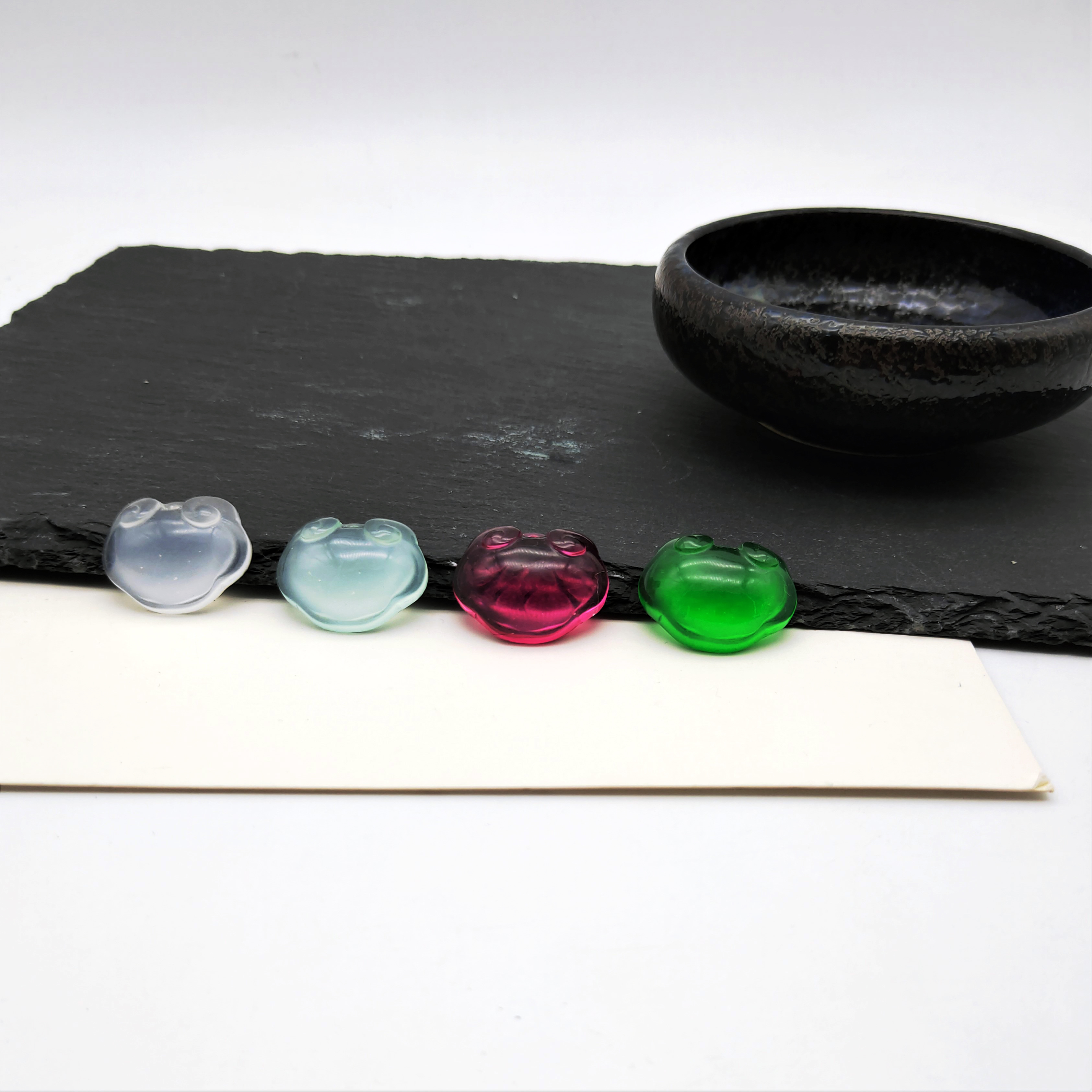 New resin imitation water foam jade baby lock, DIY ancient-style hair hairpin, material accessory, accessory, pendant and accessory detail image 1