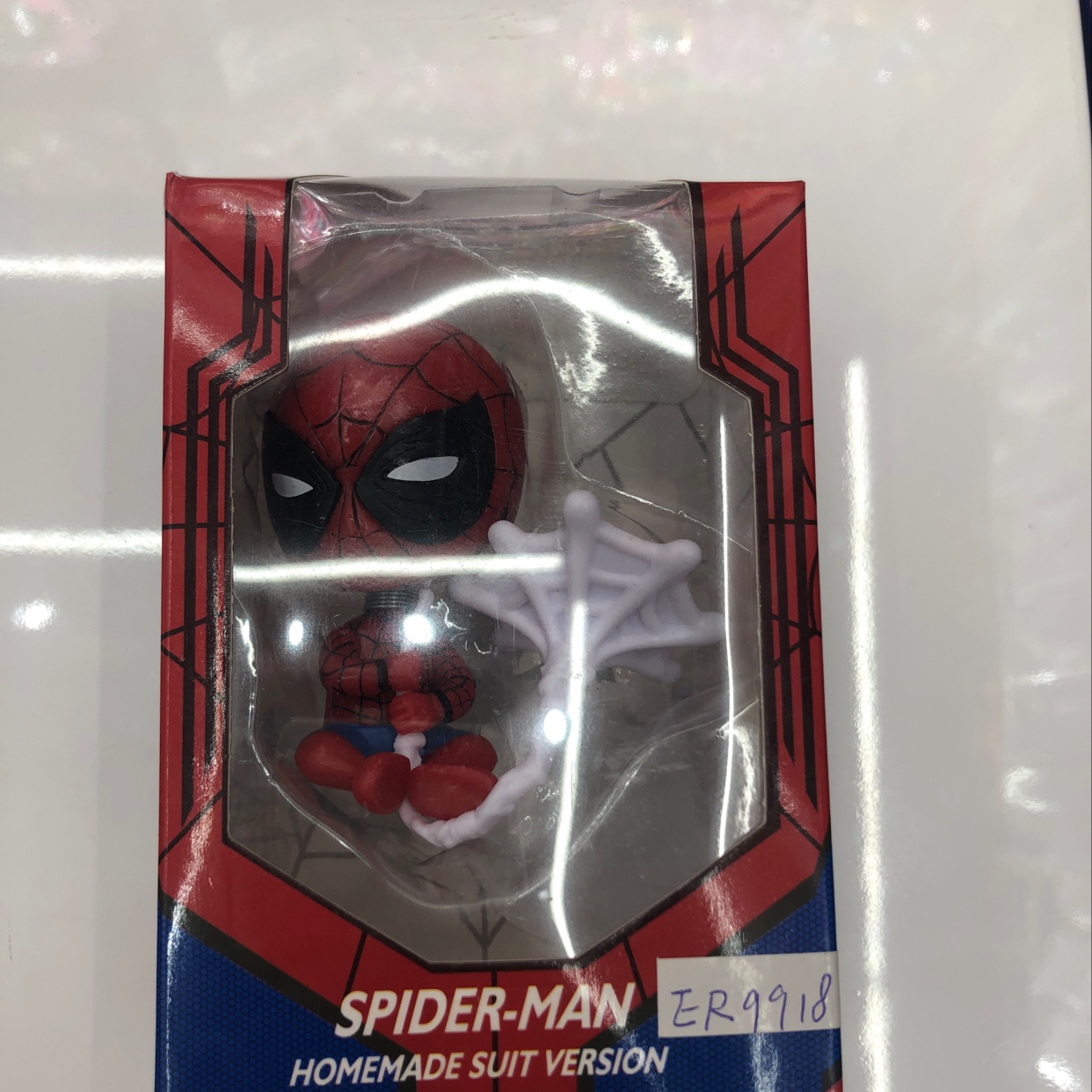 Spiderman car toy tape attracts ferromagnetism