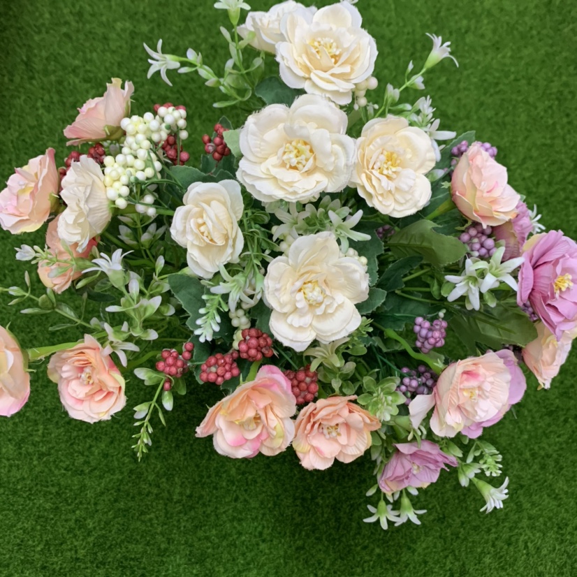 仿真玫瑰花/装束玫瑰花/假绢花白底实物图