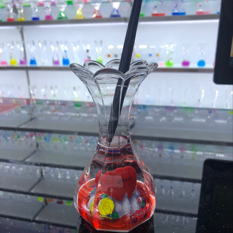 花瓶外形 入油笔插 情人节爱心系列 大红色水 
