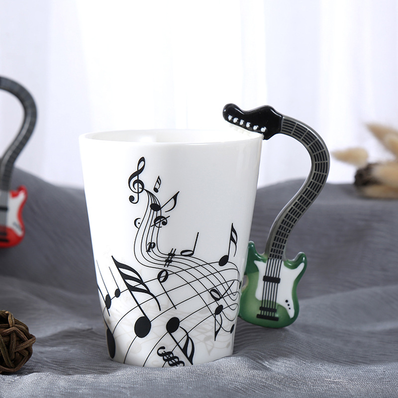 Large ceramic electric Musical Instruments, ins milk cups, coffee cups, musical note water cups, mugs, music cups, factory direct sales undefined