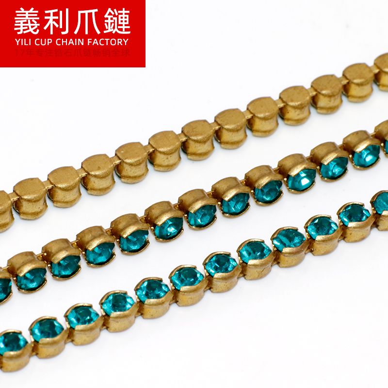 Yili claw chain SS12#3mm color rhinestone claw chain manufacturers wholesale thumbnail