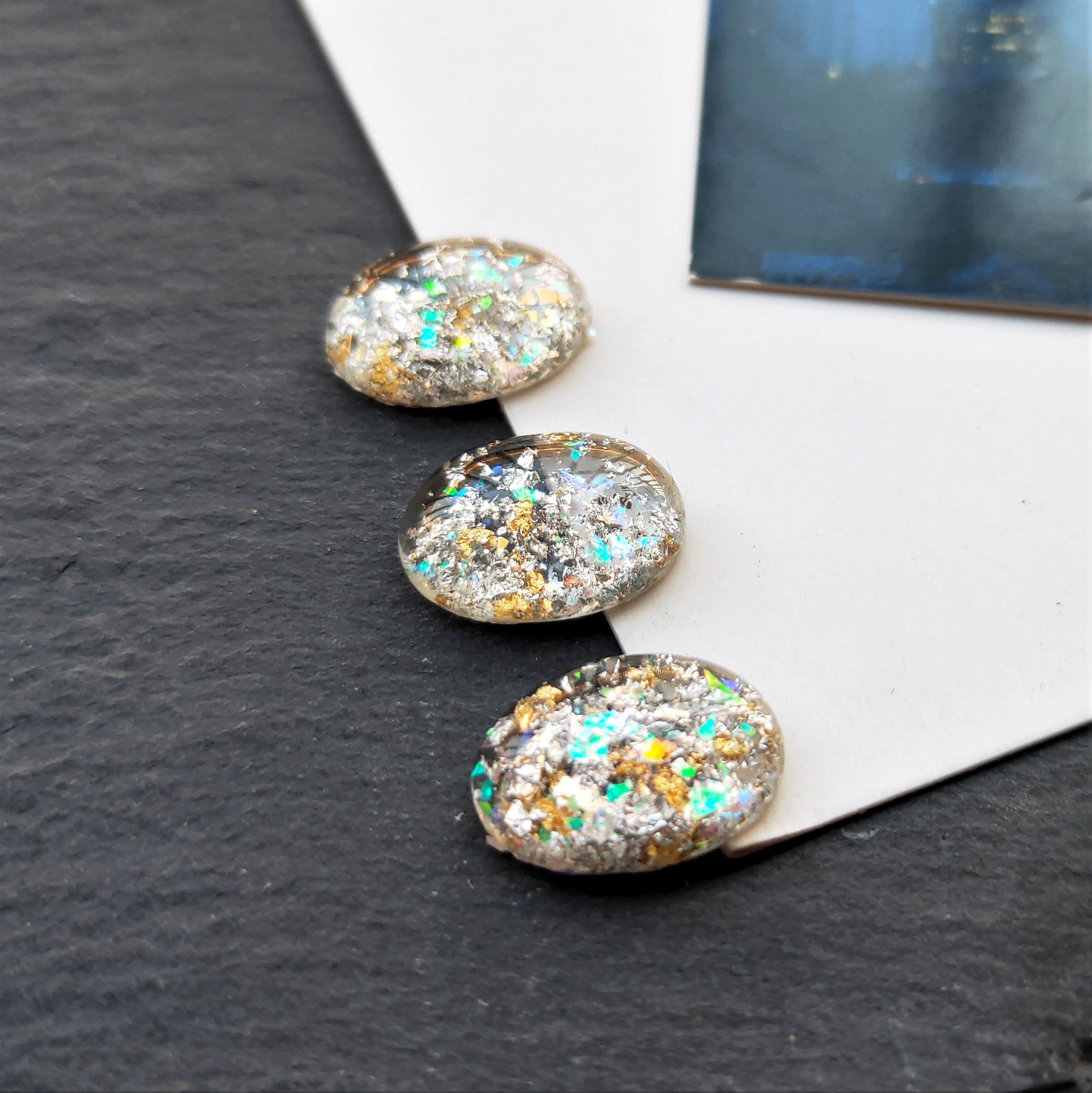 Resin imitation stone oval-shaped colored stone ring face 13*18 handcrafted diy ancient-style earrings phoenix crown hairpin accessories material Specification image
