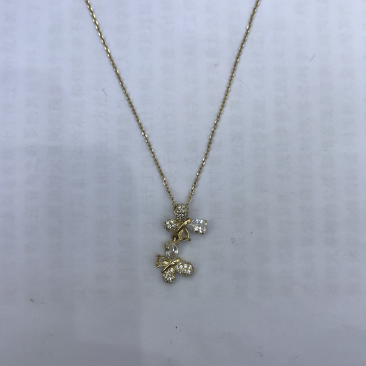 Double butterfly collarbone necklace