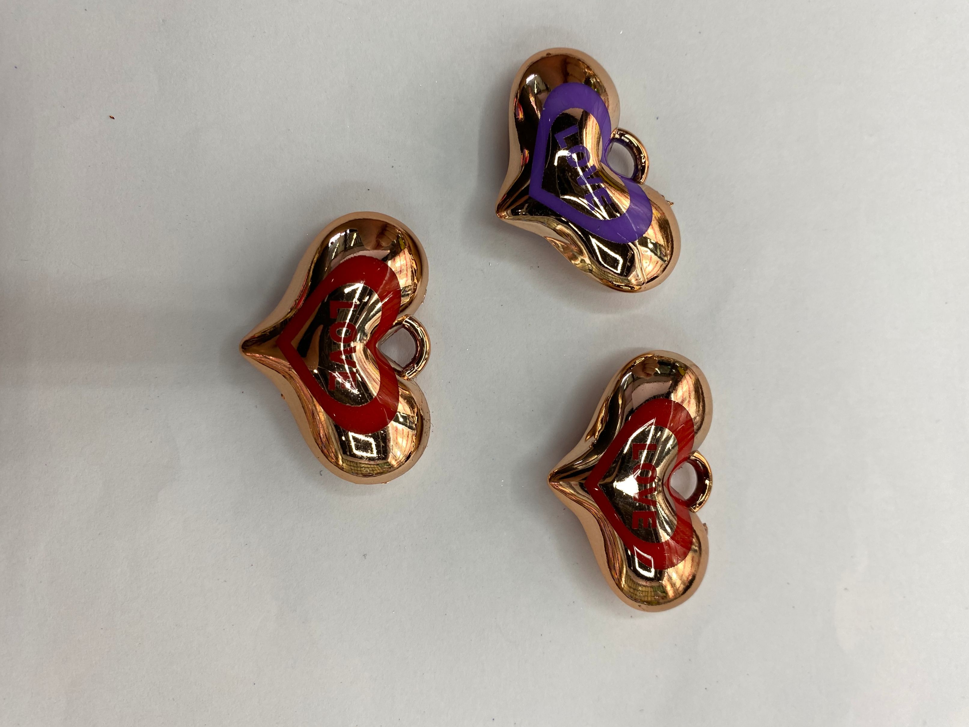 DIY jewelry accessories, electroplated UV acrylic balloon heart LOVE colorful jewelry accessories 1
