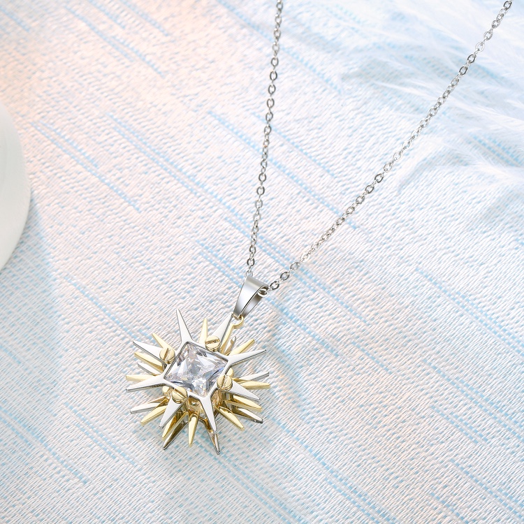 Europe and the United States popular hollow set zirconium necklace fashion stainless steel hip DIY pendant thumbnail