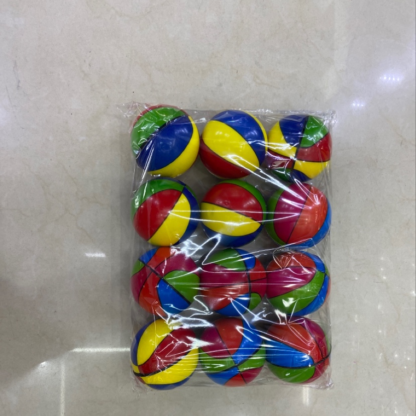 Factory direct sales of 7.6 cm colored basketball, pu balls, sponge balls and pressure balls Specification image