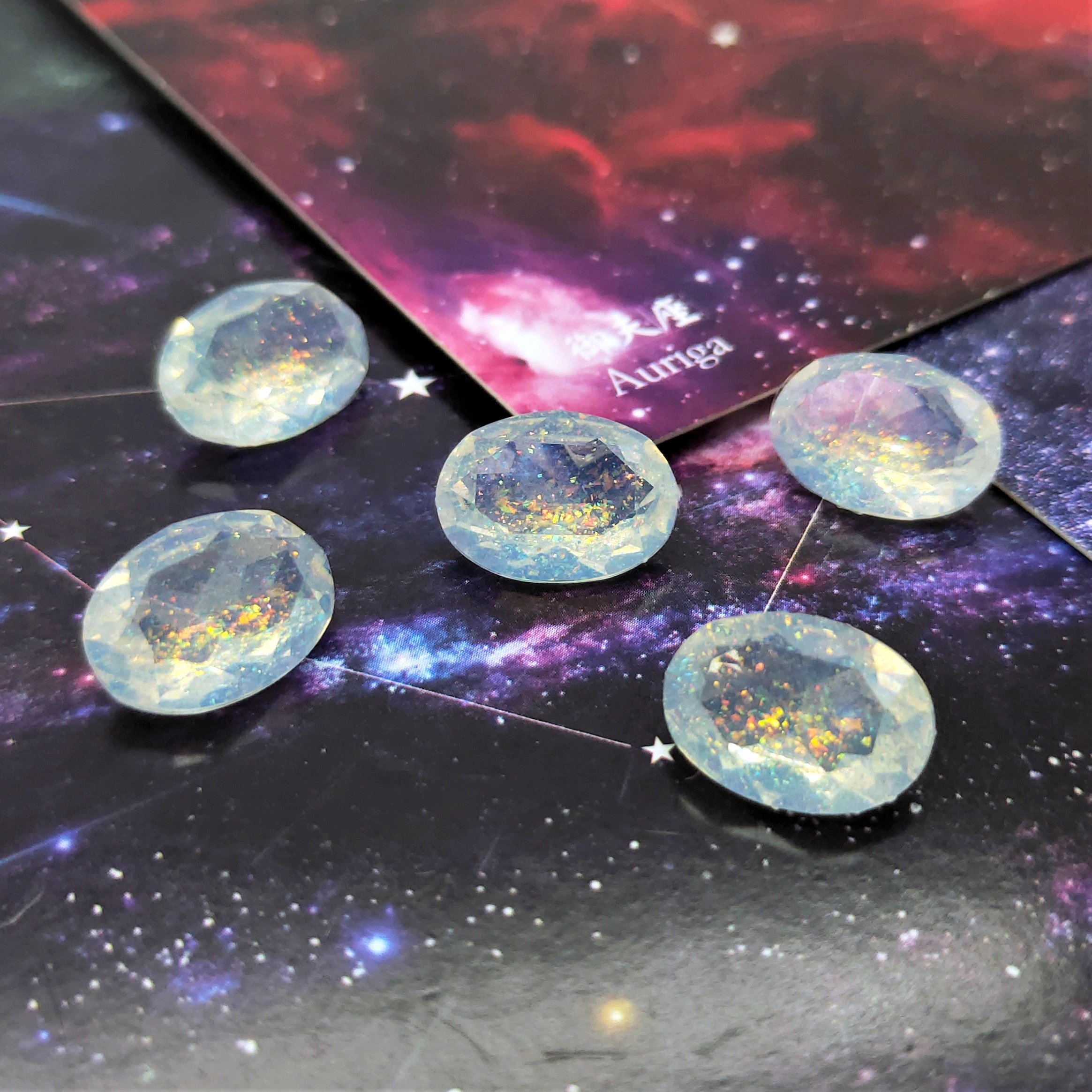 Best-selling oval-shaped iridescent resin diamond tip and bottom diamond 10*14mm Korean version handmade diy jewelry accessory creative necklace detail image 6