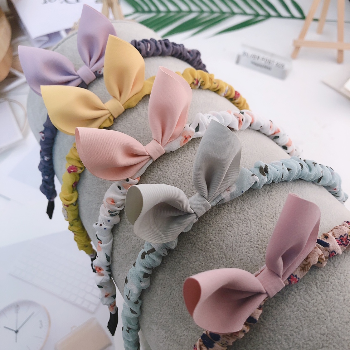 Cute 🐰 Ear Headband Fold Knot Ear Hair Accessory Headdress Wrinkle Bangs Clip Girls Hair Clip