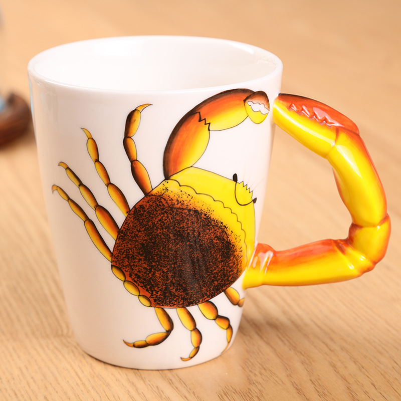 Customized wholesale of 3D stereoscopic painted mugs, cartoon Marine animal water cups, coffee cups and ceramic cups undefined