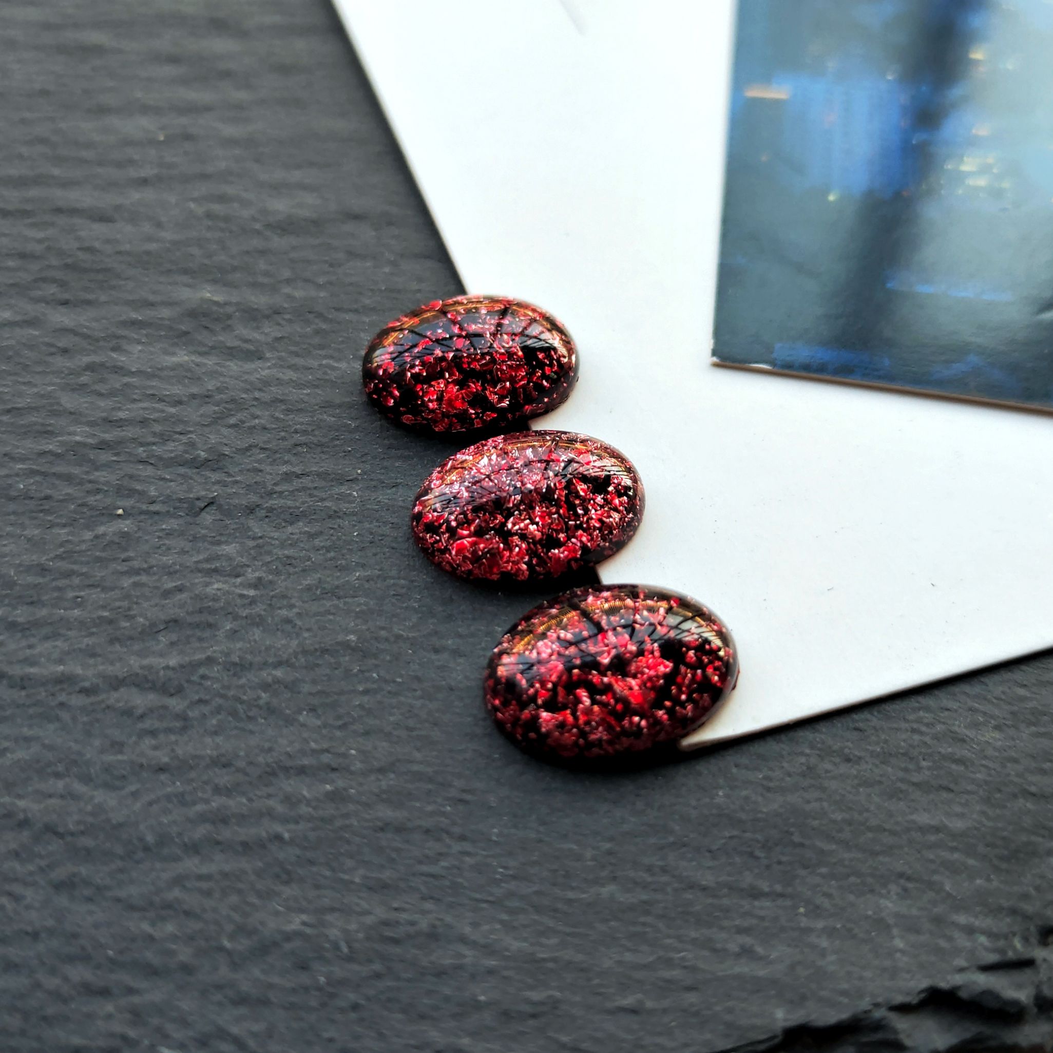 Resin imitation stone oval-shaped colored stone ring face 13*18 handcrafted diy ancient-style earrings phoenix crown hairpin accessories material undefined