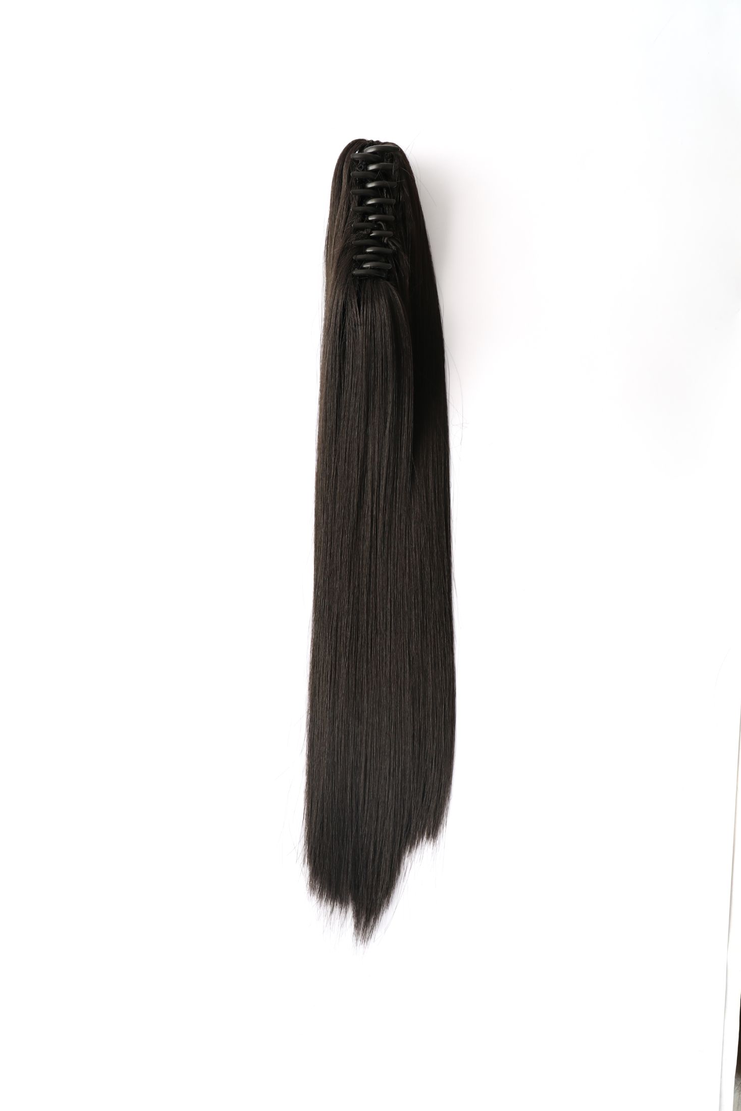 Claw clip cola de caballo largo cabello recto 【 natural negro 】