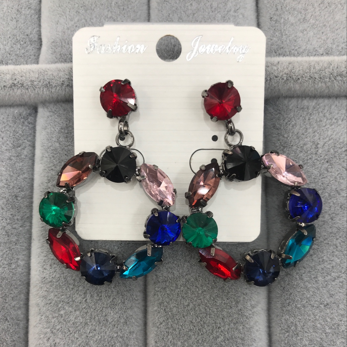 Seven-color white stone earrings details Picture