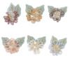 Vintage embroidery floral accessories Wedding hair pin brooch DIY shoes hat decorative crystal beaded flowers thumbnail