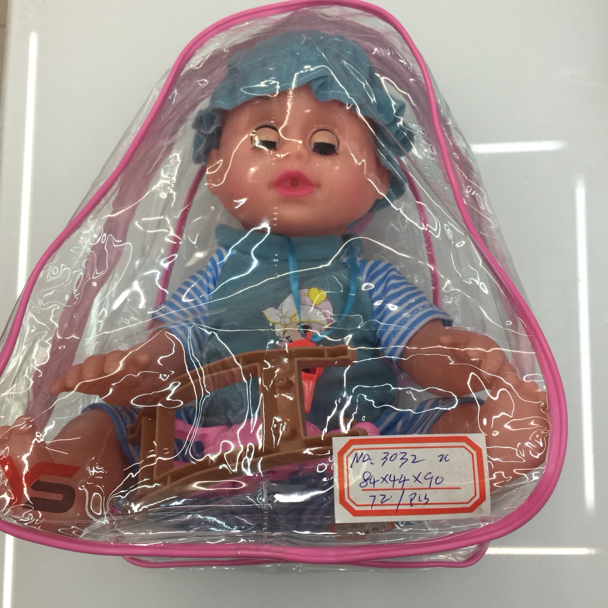 School bag with a small Trojan children toy doll thumbnail