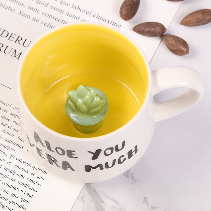 Customized creative 3D coffee cups, cute cartoon ceramic mugs and advertising cups undefined