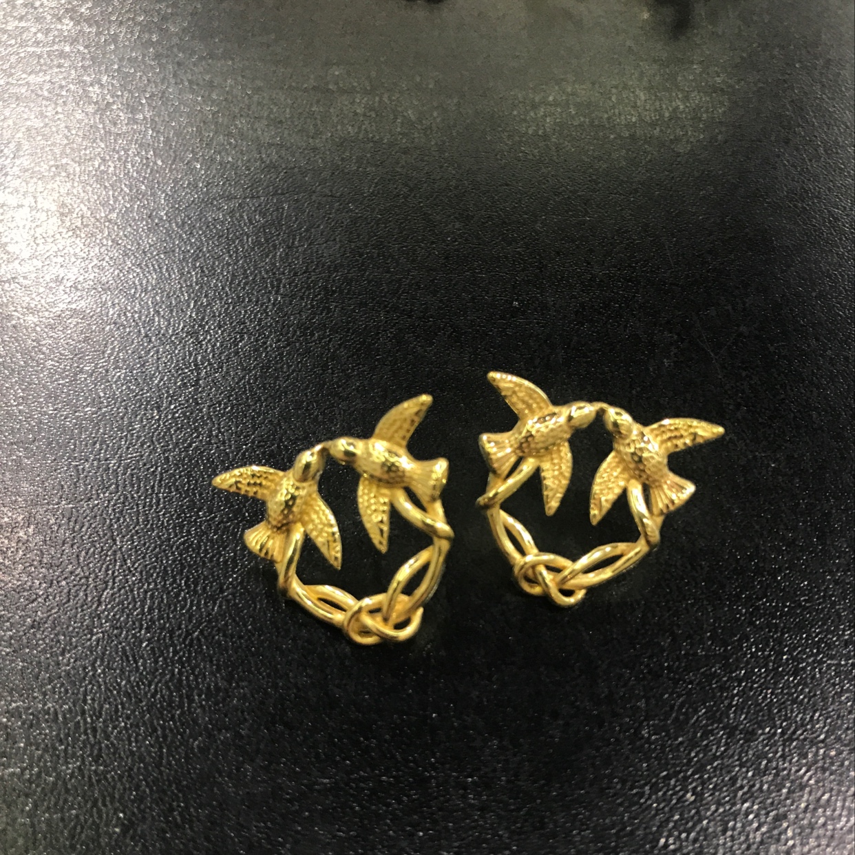 品麟纯手工制作双燕铜铸耳环DIY耳环耳饰配件