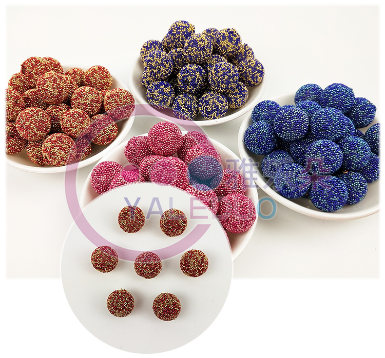 22mm单孔亚克力米珠球耳环挂件吊坠弱视穿针训练发圈饰品服装配件详情图3