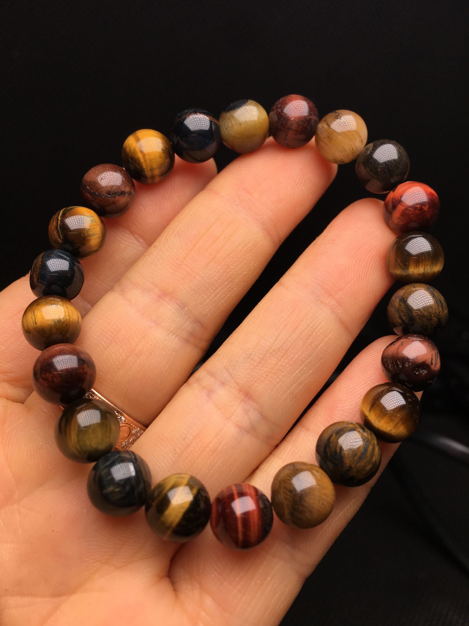 Colorful tiger eye stone bracelet thumbnail