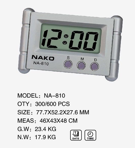 厂家直销 NAKO NA-810 车载电子钟 迷你电子钟 小闹钟详情图1