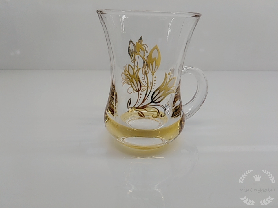 Factory direct sales of gold-painted flower handle cups 134