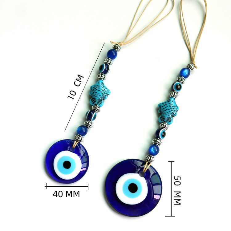 Factory direct sales of blue-eyed ornaments, fish-shaped round glass eye pendants, wall hangers and decorative items Specification image
