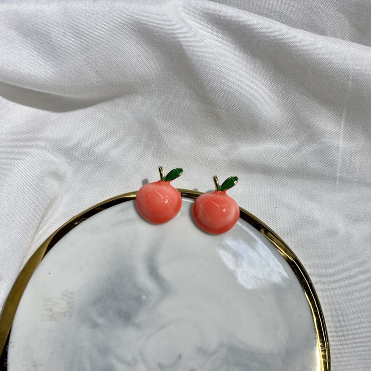 水蜜桃耳钉水水果系列甜美清新细节图