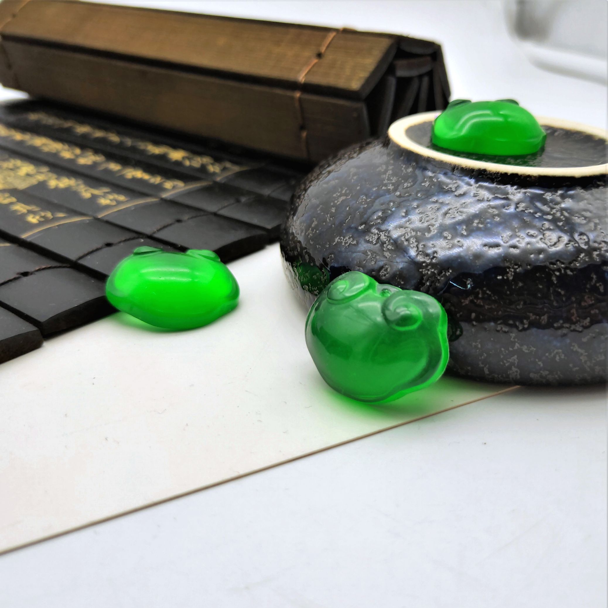 New resin imitation water foam jade baby lock, DIY ancient-style hair hairpin, material accessory, accessory, pendant and accessory undefined