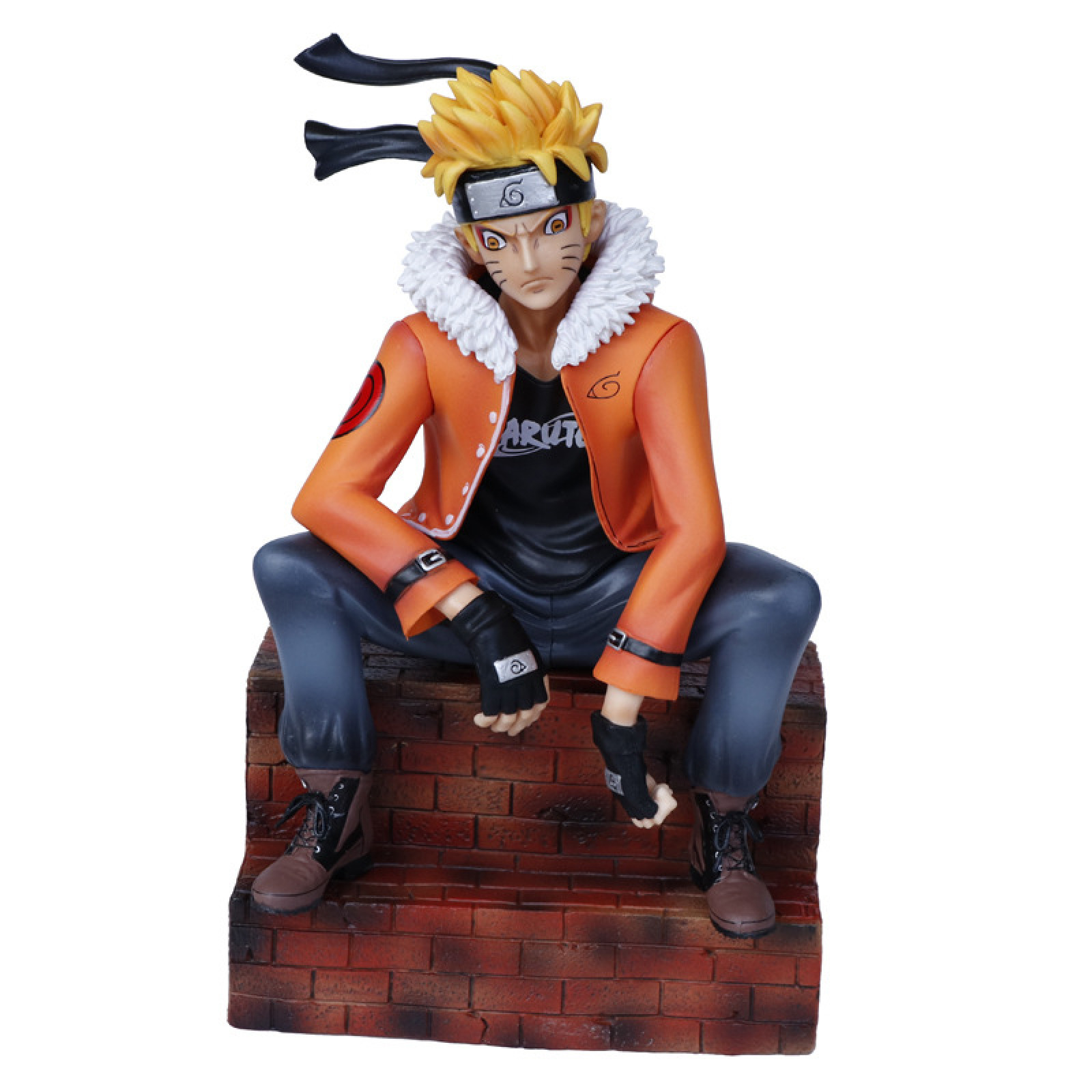 Naruto GK trendy brand Black Society Naruto Sitting Statue Model figurine Box set detail image 1