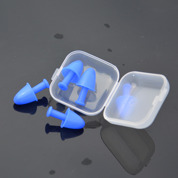 Mushroom boxed waterproof earplug Swimming earplug single layer soft silica gel earplug manufacturer wholesale