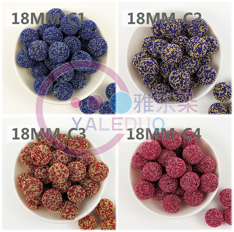 22mm单孔亚克力米珠球耳环挂件吊坠弱视穿针训练发圈饰品服装配件详情图5